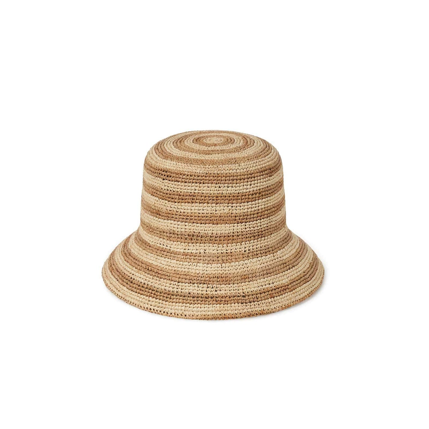 Raffia Bucket Hat – Mocha Stripe Design - CAPOLLE