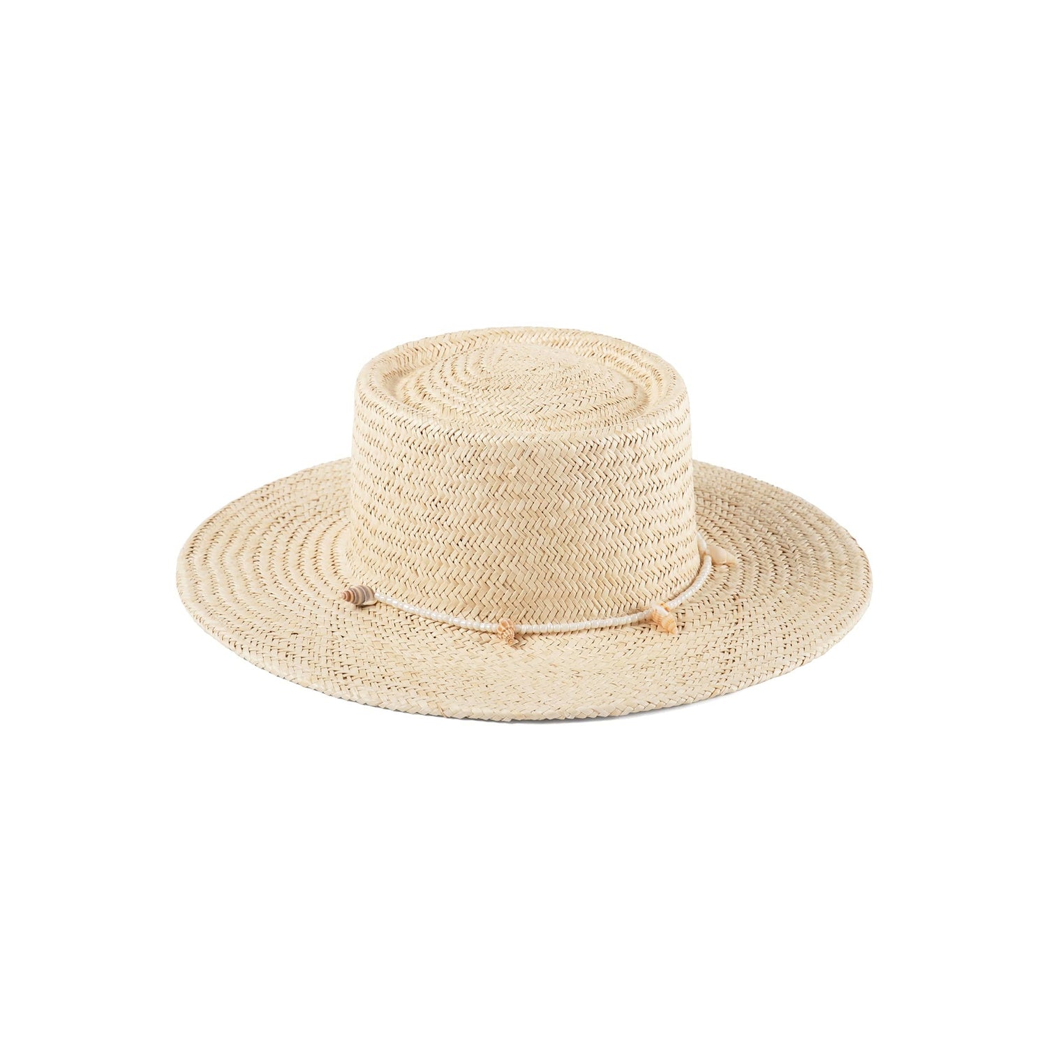 Palm Straw Boater Hat – Woven Natural Fiber