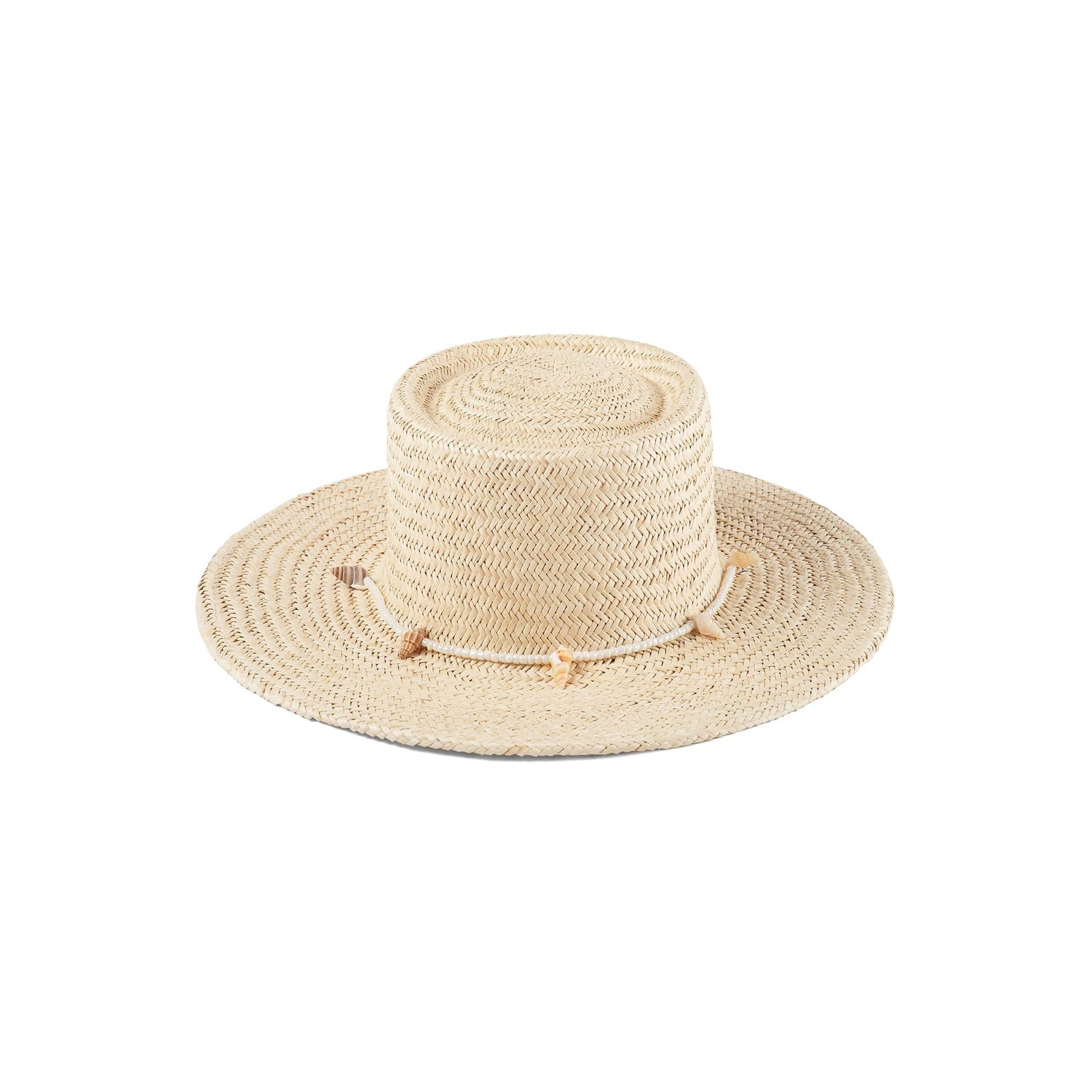 Palm Straw Boater Hat – Woven Natural Fiber