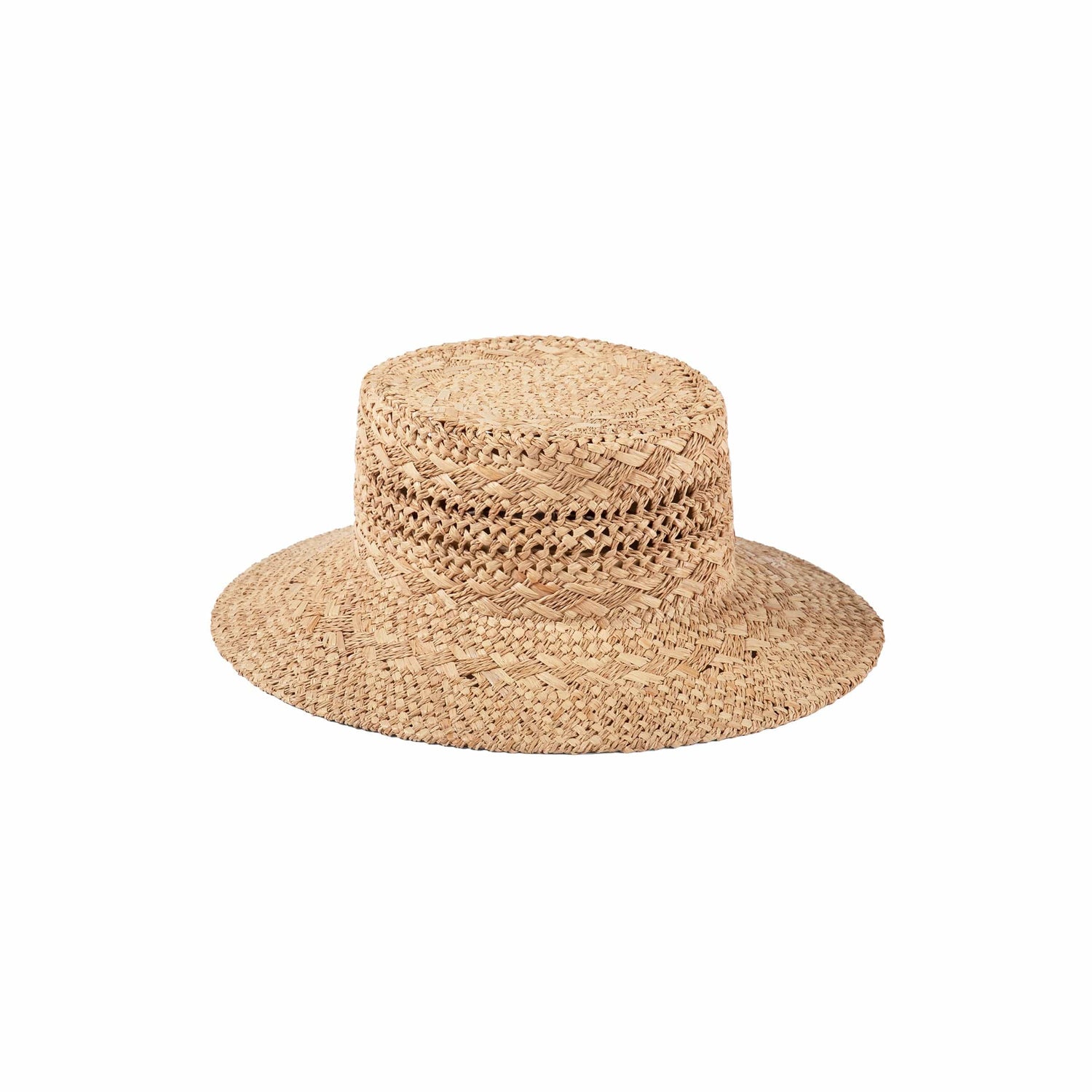 Wide-Brim Raffia Bucket Hat
