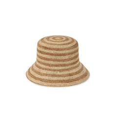 Raffia Bucket Hat – Mocha Stripe Design - CAPOLLE