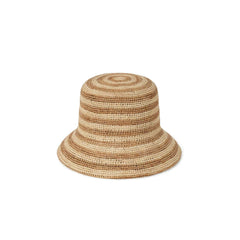 Raffia Bucket Hat – Mocha Stripe Design - CAPOLLE