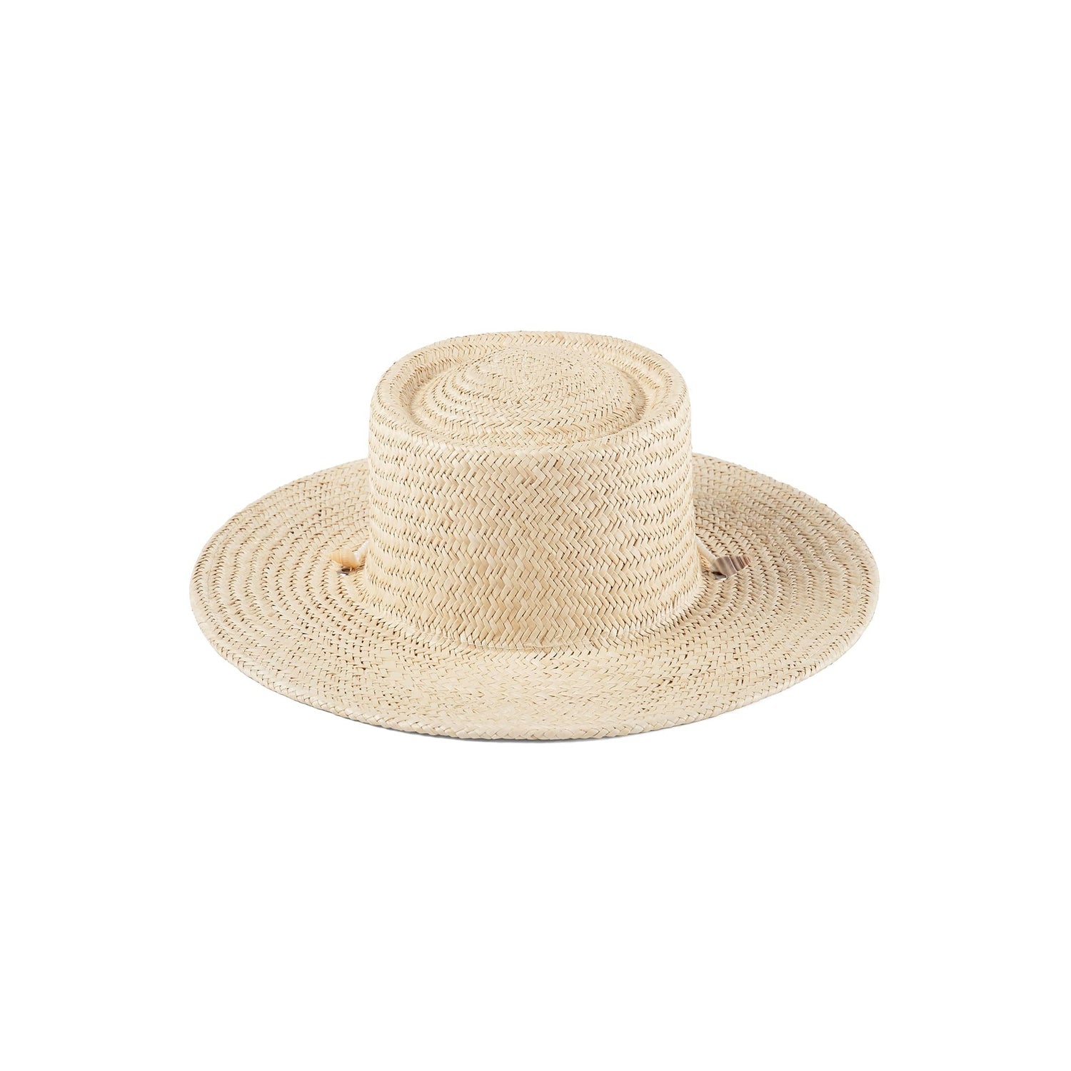 Palm Straw Boater Hat – Woven Natural Fiber